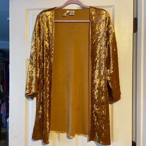 Gold Velvet Cardigan Kimono